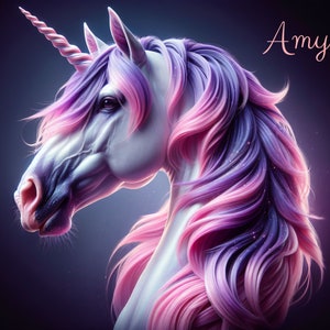 Personalized Unicorn Mouse Pad: Purple & Pink Desktop Decor
