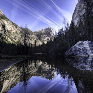 Winter Reflections Mouse Pad: Mountain Lake Scene