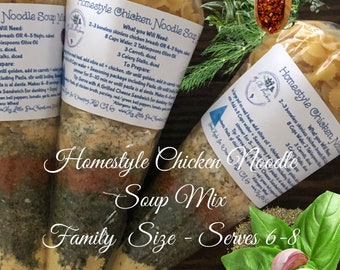 Chicken Noodle Soup Mix - Family Size Packaged Soup Mix, Chicken Soup Mix, DIY Soup Mixes, Homemade Soup Mix Kit, Soup Lovers, Foodie Gifts