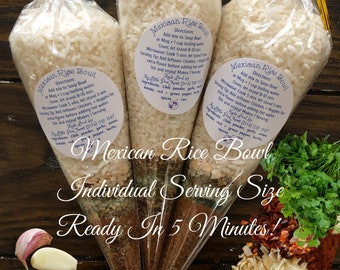 Mexican Rice Bowl - Authentic Spice, Single Serving Individual Meal Mix, Dinner For One, Easy Cooking For One, Stocking Stuffers, Food Gifts