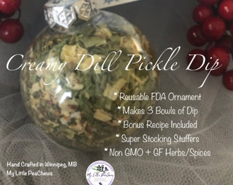 Creamy Dill Pickle Chip Dip Mix Gift Box - Gourmet Packaged Seasoning Mix, Reusable Gift, Food Gifts, Christmas Gifts, Stocking Stuffers