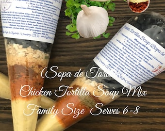 Chicken Tortilla Soup Mix - Authentic Mexican Soup Mix, Sopa de Tortilla Mexican Soup Mix, Packaged Soup Mix, Spicy Bean Soup Mix, Food Gift