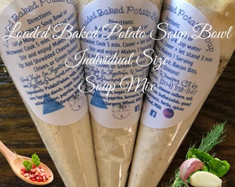 Loaded Baked Potato Soup Mix For One - Individual Soup Mix, Cooking for One, Food Gifts, Packaged Meal Mix, Stocking Stuffers, Student Gifts