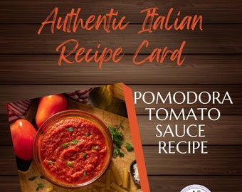 Classic Italian Pomodora Tomato Sauce Recipe Card - Printable Authentic Italian Recipe, Download San Morazano Sauce Recipe, PDF, PNG, JPG