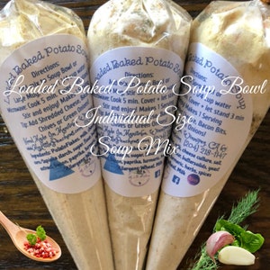 Loaded Baked Potato Soup Mix For One Individual Soup Mix, Cooking for One, Food Gifts, Packaged Meal Mix, Stocking Stuffers, Student Gifts 3 x Loaded Bk/Potato