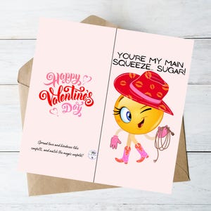 Linda tarjeta para el día de San Valentín, tarjeta de amor, eres mi azúcar favorito, linda tarjeta de felicitación, divertida tarjeta de pasta imprimible, tarjeta de felicitación única