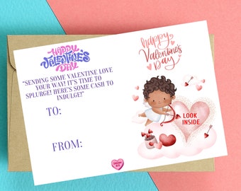 Valentines Day Money Card - Cute Funny Card, Printable Card, Downloadable Greeting Card, Unique Card, Card For Money, Kids Valentine Card