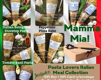 Pasta Lovers Italian Food Gift Box Collection - Includes 6 Family Size Italian Pasta Meals, Packaged Pasta Meal Mixes, Soup Mixes, Food Gift