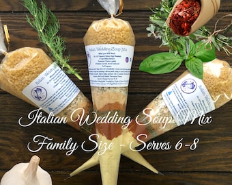 Italian Wedding Soup Mix - Family Size Pasta Soup Mix, Italian Meatball Soup Mix, International Soup Mixes, Packaged Soup Mixes, Food Gifts