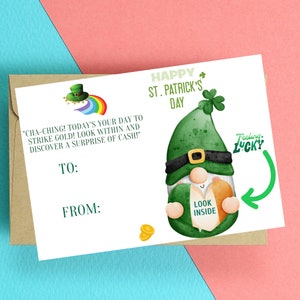Carte de la Saint-Patrick - jolie carte de lutin drôle, carte de voeux téléchargeable, carte unique, carte-cadeau imprimable de la Saint-Patrick
