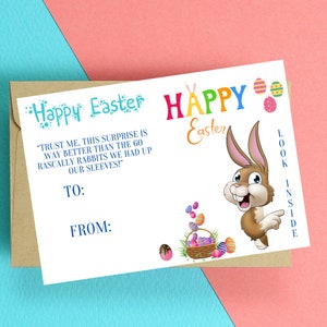 Biglietto di auguri di Pasqua con soldi - Biglietto di auguri di Pasqua carino e divertente, scarica il biglietto di auguri di Pasqua, buono regalo di Pasqua, biglietto di Pasqua stampabile in PDF, JPG, PNG