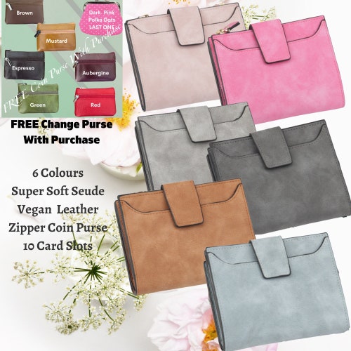 Ladies Small Wallet Womens Tri Fold Wallet Super Soft Vegan - Etsy