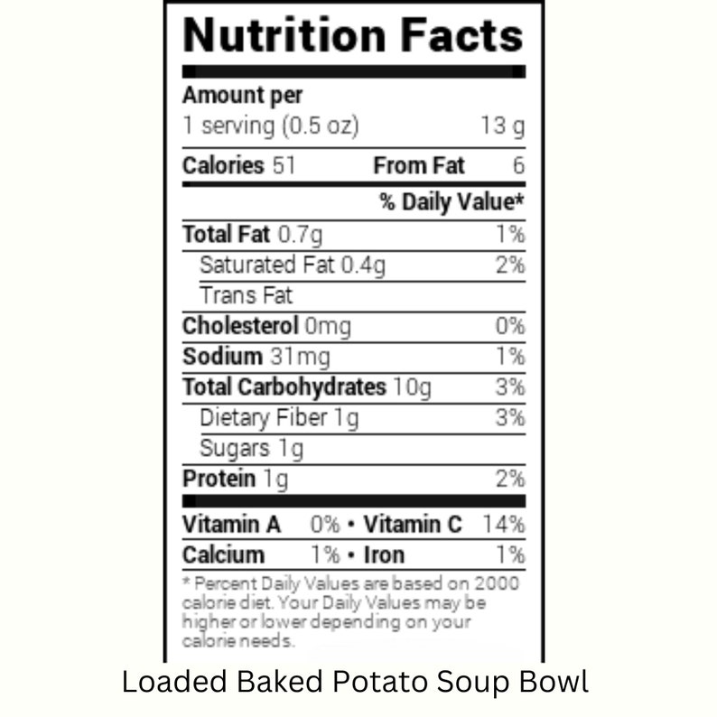 Loaded Baked Potato Soup Mix For One Individual Soup Mix, Cooking for One, Food Gifts, Packaged Meal Mix, Stocking Stuffers, Student Gifts image 8