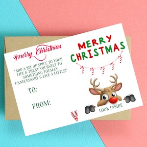 Cartes drôles mignonnes - carte de voeux imprimable téléchargeable, carte de Noël mignonne, carte pliable, carte cadeau d'argent, carte de père Noël, carte de bonhomme de neige