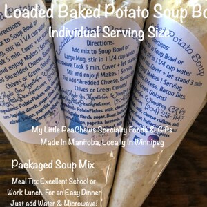 Loaded Baked Potato Soup Mix For One Individual Soup Mix, Cooking for One, Food Gifts, Packaged Meal Mix, Stocking Stuffers, Student Gifts image 7