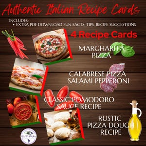 Italian Pizza Recipe Bundle PDF | Rustic Dough, Pomodoro Sauce, Margherita & Calabrese Salami Pizza | Printable Download | Family Cooking