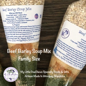 Beef Barley Soup Mix Family Size Packaged Soup Mix, Old Fashioned Beef Barley, Soup Mix In A Bag, Homemade Soup, Soup Gifts, Food Gifts image 6