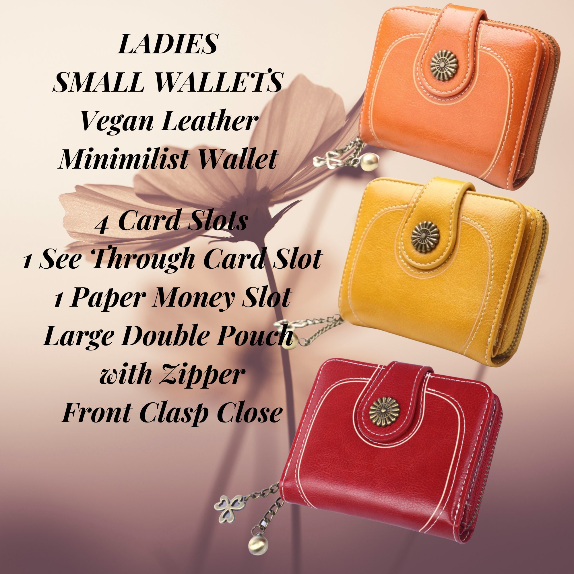 Women's Wallet Snap Button Design Ladies Clutch Bag Multi-Card