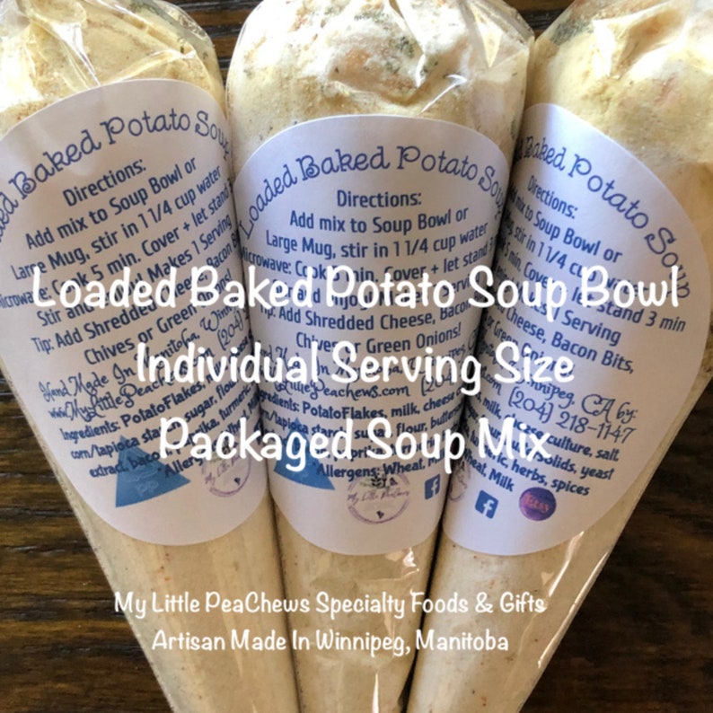Loaded Baked Potato Soup Mix For One Individual Soup Mix, Cooking for One, Food Gifts, Packaged Meal Mix, Stocking Stuffers, Student Gifts image 3