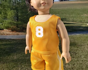 Custom Number Doll Basketball Outfit – Handmade for 18 inch Dolls