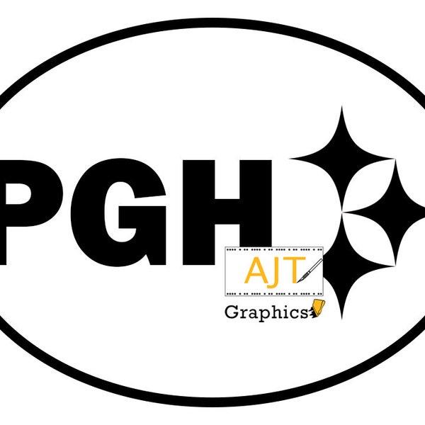 PGH with diamonds oval vehicle magnets or vinyl decal