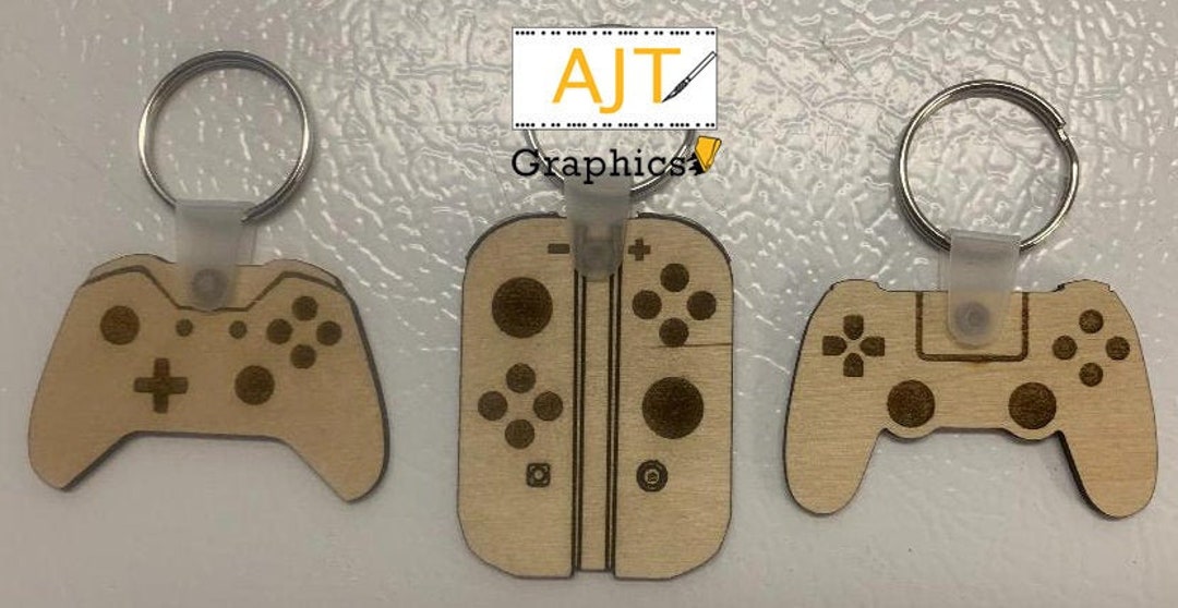 Laser Engraved Video Game Controller Keychain Etsy