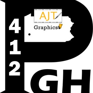 Pittsburgh PA 412 Logo Vinyl Car Decal. Laptop Decal - Etsy