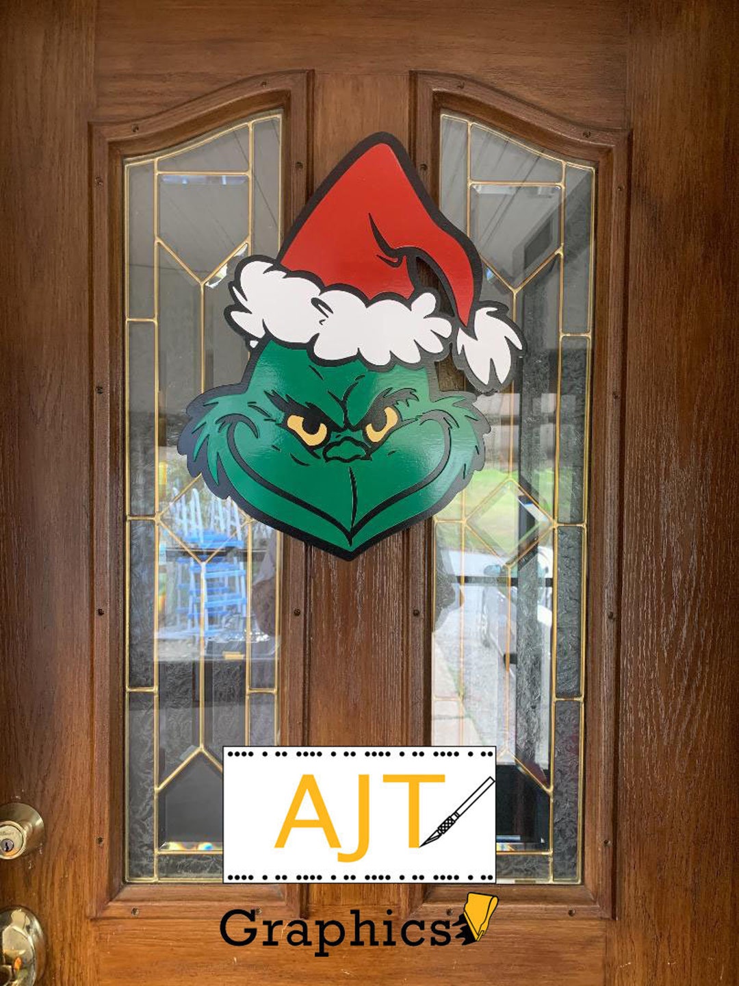 Grinch Face. Door Hanger. Wall Hanger. Etsy