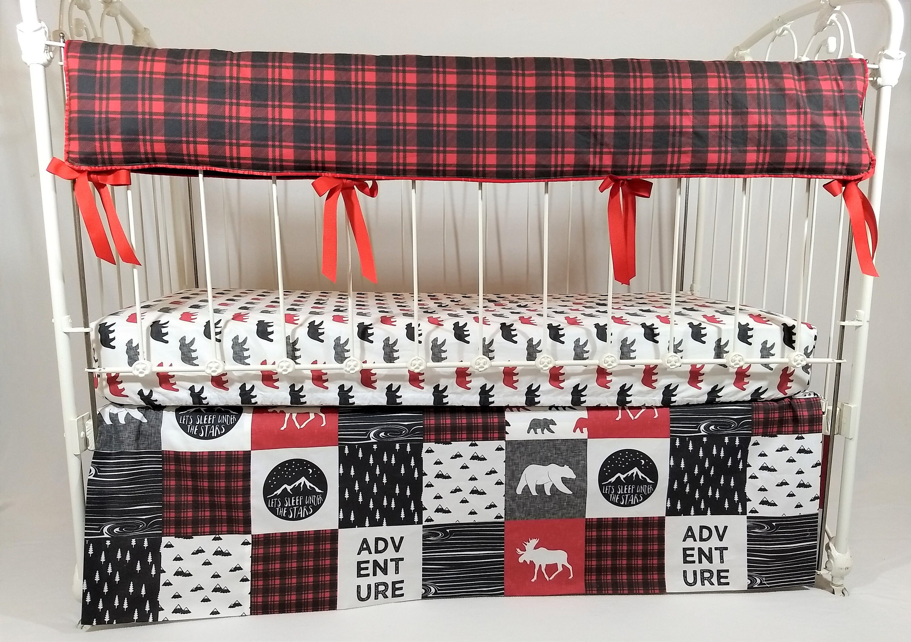 buffalo plaid crib bumper