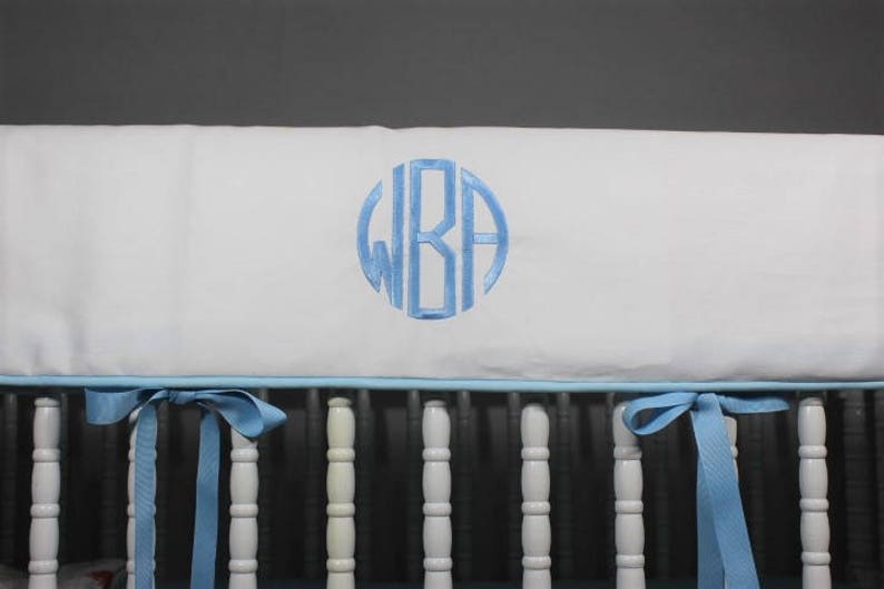 Personalized Linen Crib Rail Cover Monogrammed Linen Crib Etsy