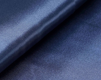 Navy Blue Silky Satin Solid fabric by the yard by Shannon Fabrics- Navy Silky Satin Fabric by the yard (6 yards available)
