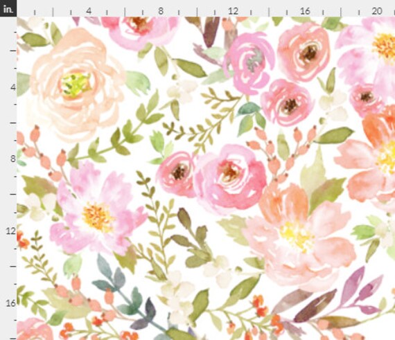 watercolor floral crib sheet