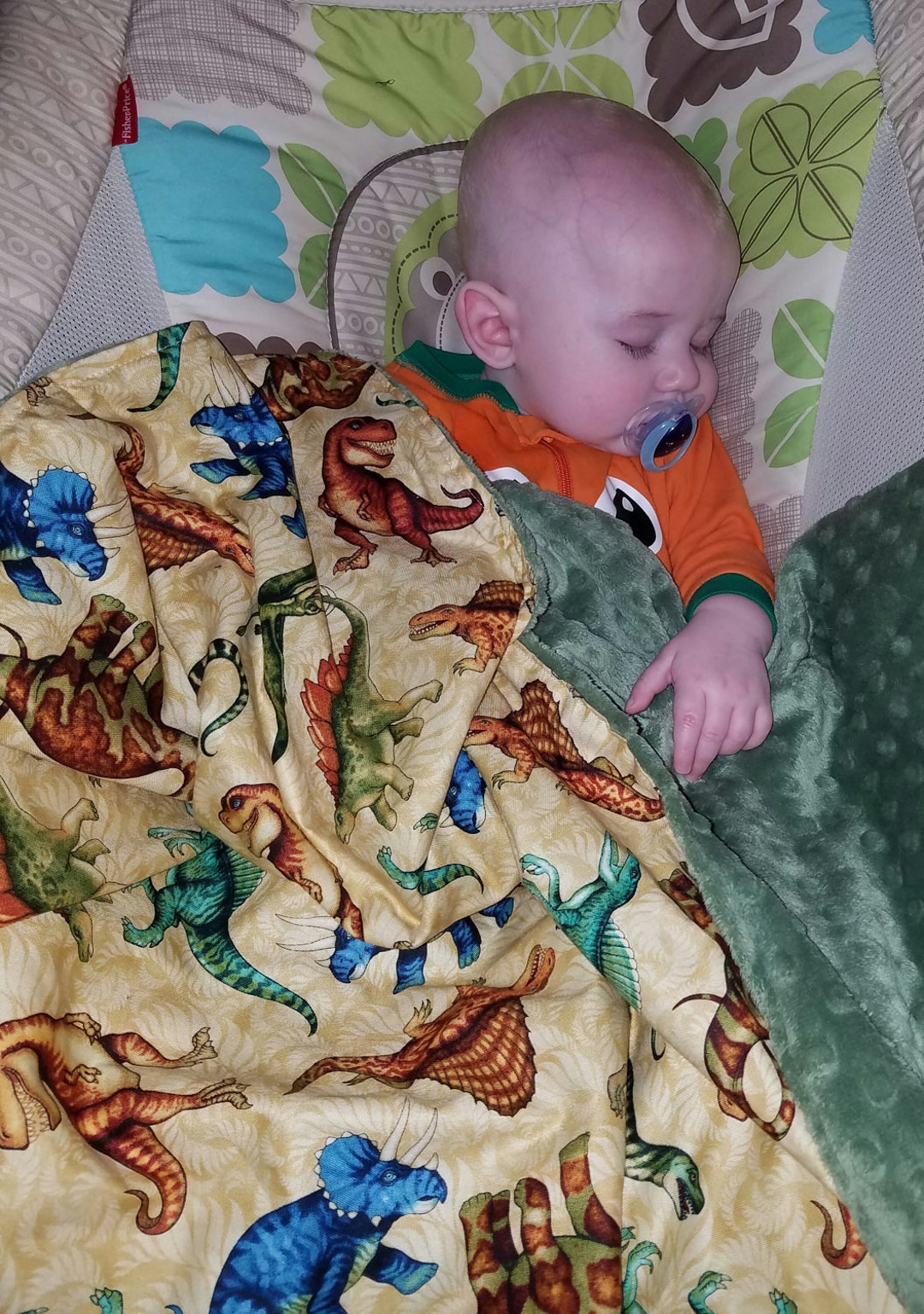 Dinosaur Baby Minky Blanket. Baby Boy Blanket Navy Gold Etsy