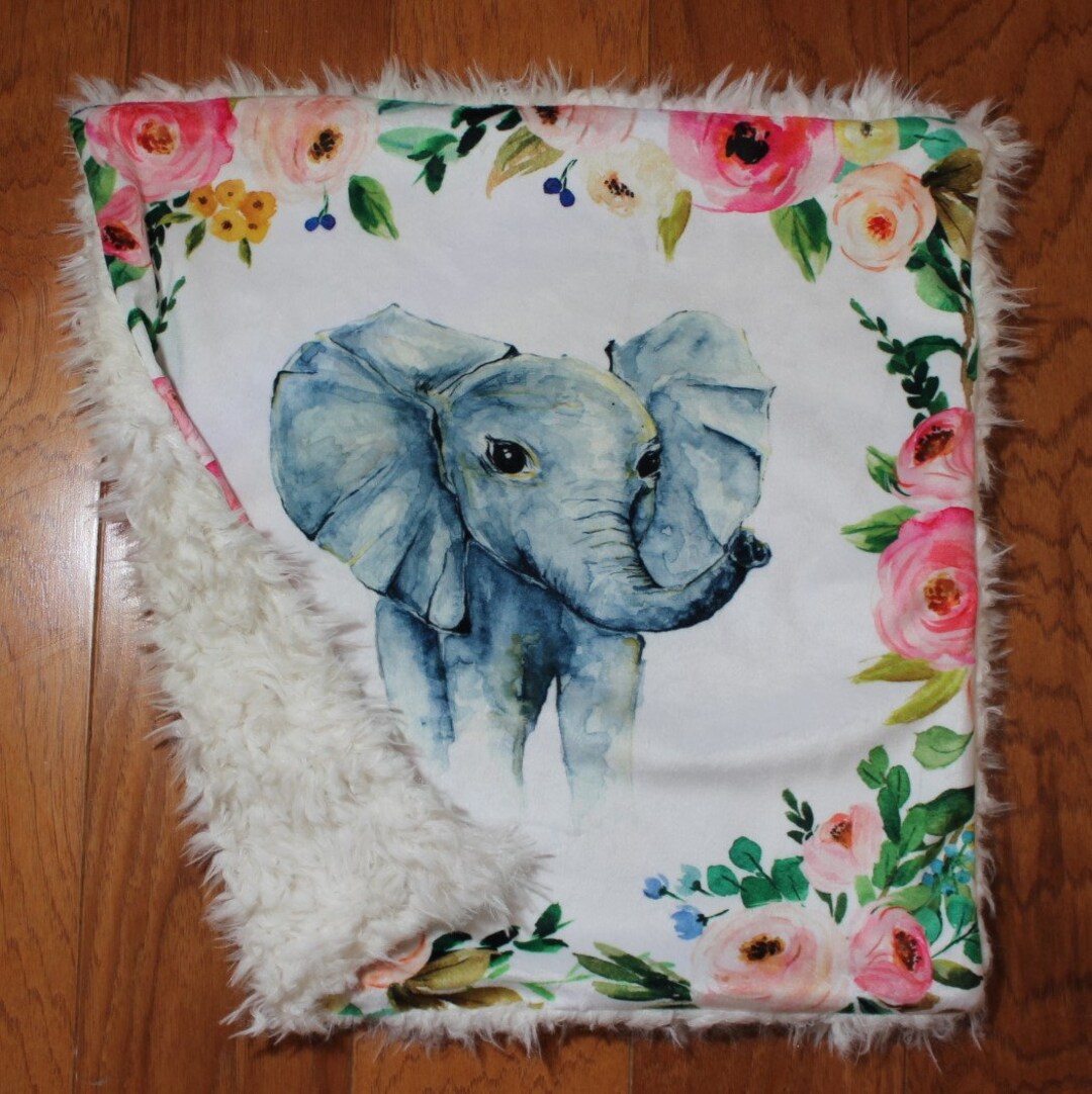 Elephant Lovey Baby Elephant Sheet Boho Elephant Minky Blanket Minky