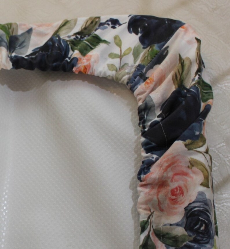 Blush Pink Navy Watercolor Floral Fitted Crib Sheet Navy Etsy
