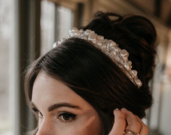 Handgefertigte Kristall Perle Braut Stirnband, Hochzeit Tiara