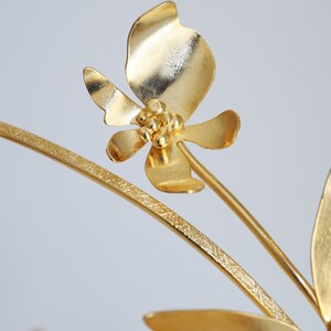 Gold Leaves and Flower Bridal Crown, Gold Floral Bridal Hairpiece ...