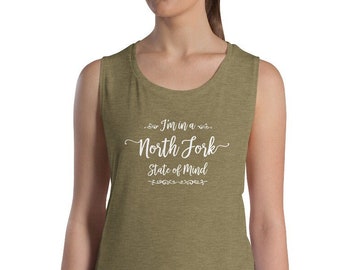 Camiseta sin mangas con estampado gráfico de North Fork para mujer