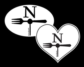 Imán para coche con forma ovalada o de corazón de North Fork
