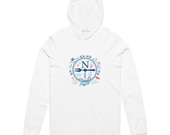 Camiseta unisex de manga larga con capucha náutica North Fork