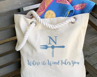 Bolso de playa de lona North Fork
