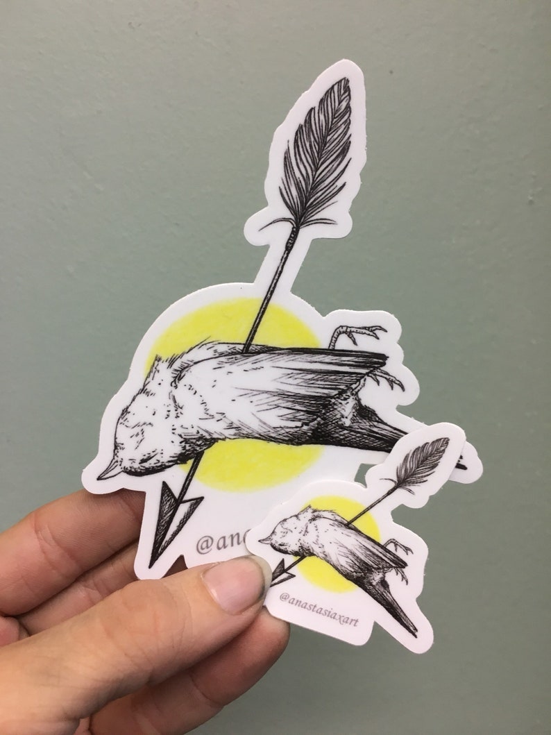 Large Sparrow with Arrow Sticker