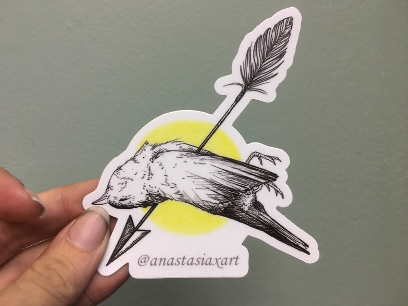 Large Sparrow with Arrow Sticker