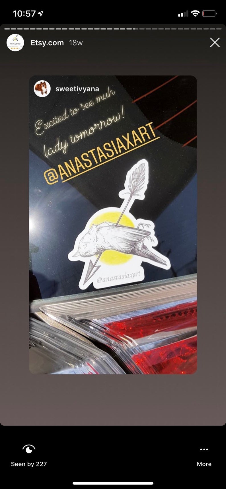 Large Sparrow with Arrow Sticker