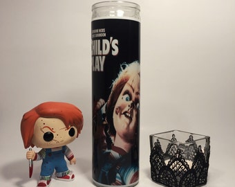 Child's Play Chucky Horror Prayer Candle