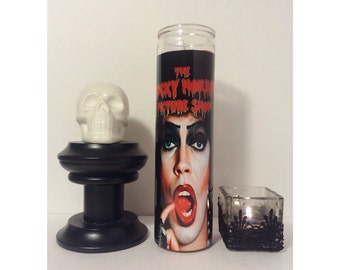 The Rocky Horror Picture Show Prayer Candle in Red.
