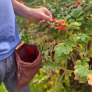 Leather & Waxed Cotton Foraging Bag