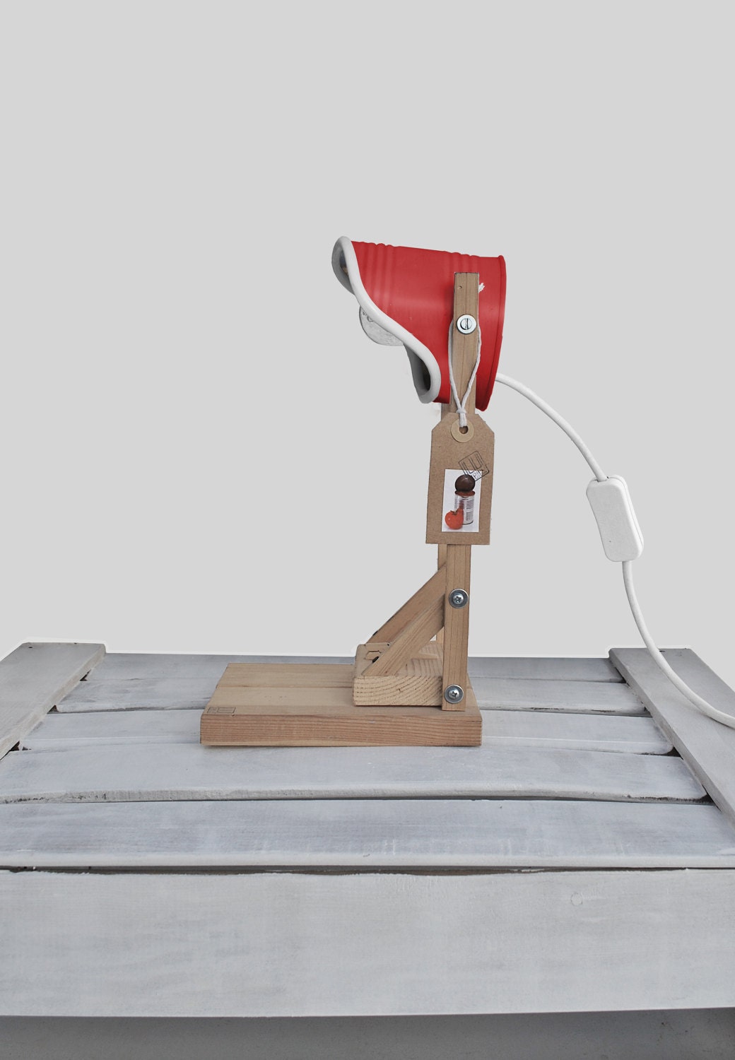 Desk Lamp Side Bed Lamp Coral Red Color Eco Friendly