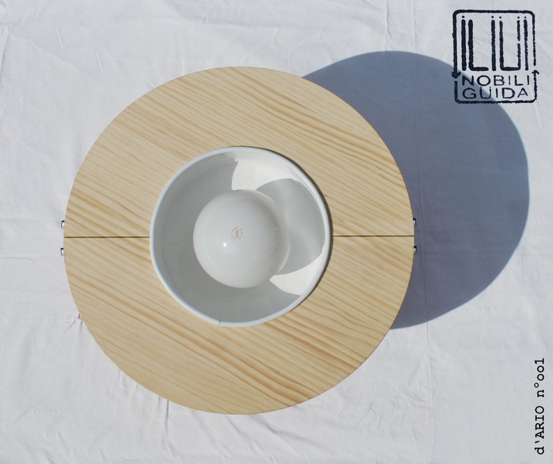 mat white and light pine wood ECO-friendly recyled from big coffe can ! Hanging ceiling lamp pendant light