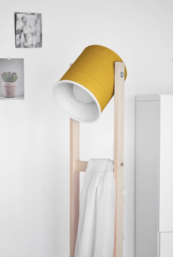 grey and mustard floor lamp